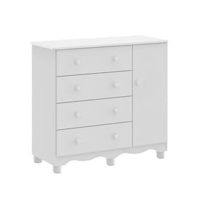 Comoda Infantil Moveis Peroba Junior 04 gavetas 01 porta MDF