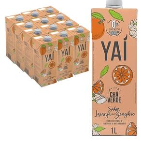 Kit Com 12Und Chá Verde Yai Sabor Laranja & Gengibre 1 Litro