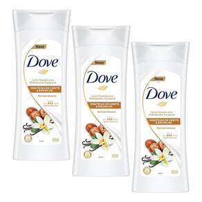 Kit 3 Loção Desodorante Hidratante Corporal Dove Manteiga de Karité e Baunilha 400ml