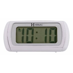 Relógio Despertador Digital Herweg Branco 2981-21