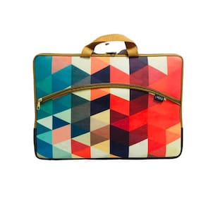 Capa Case Estampada Para Notebook Bolso Alça 14.1 Marrom