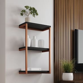 Nicho de Parede Industrial 3 Prateleiras Milão - Cobre e Preto