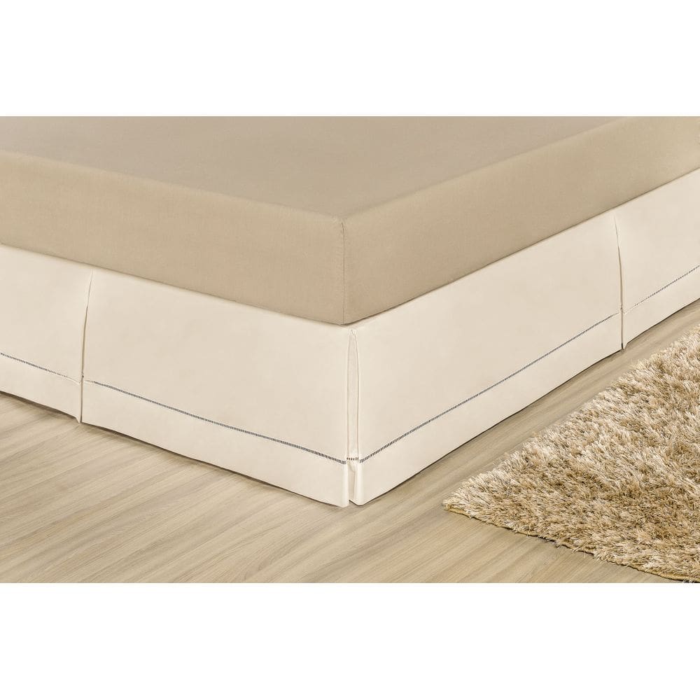 Saia Para Cama Box Bia Casal Padrão Ponto Palito Palha