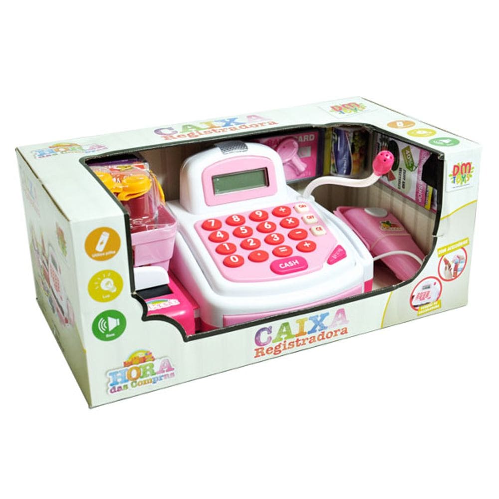 Caixa Registradora Com Acessórios Som e Luz Dmt3815 Dm Toys