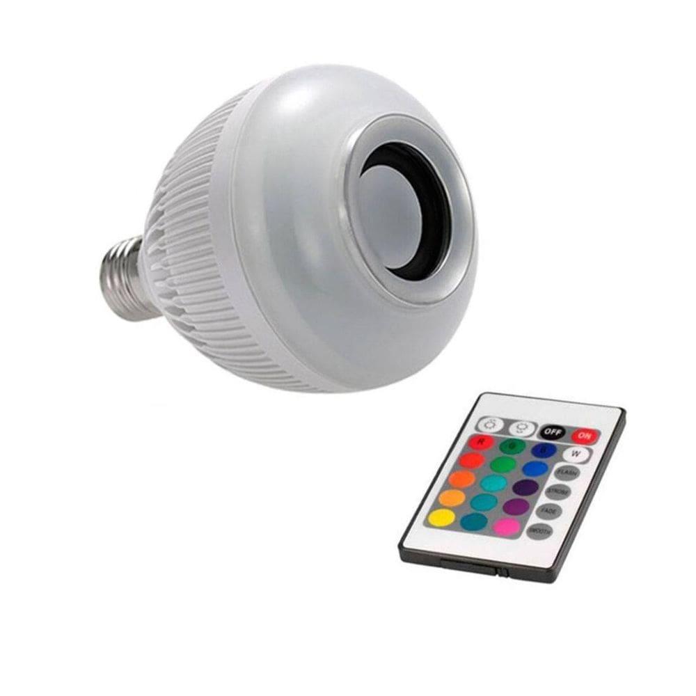 Caixa De Som Bluetooth Lâmpada Led Com Controle