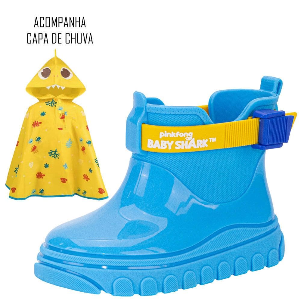 Kit Galocha Baby Shark E Capa De Chuva Grendene Kids 23068