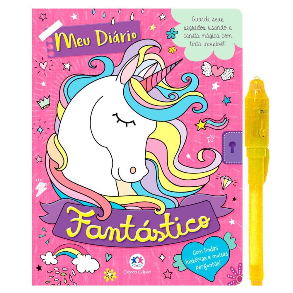 Meu Diário Fantástico Guarda Segredo Caneta Especial
