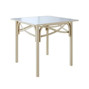 Mesa Katrina Off White Quadrada Tampo de Madeira 90cm