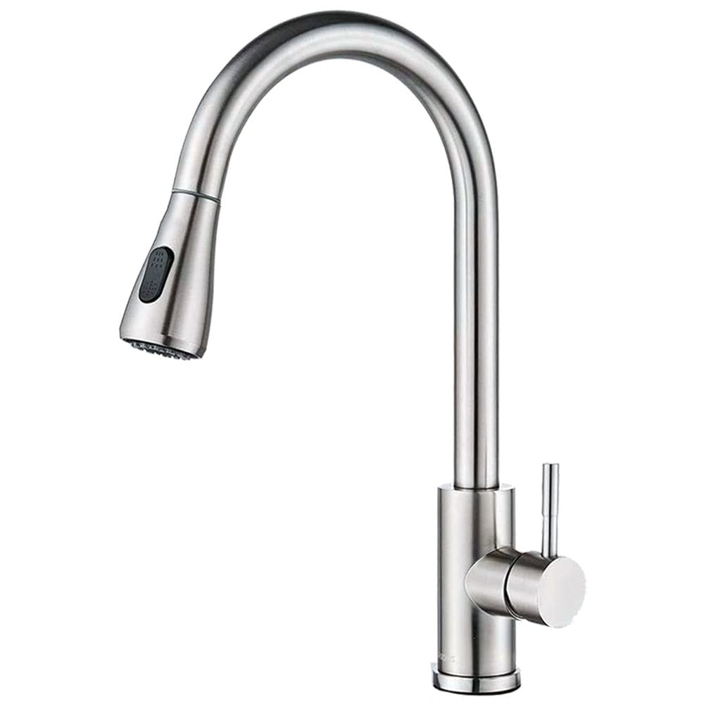 Torneira Gourmet Dupla Função para Cozinha e Bancada Monocomando Misturador, com Extensor Spray Aço Inox Escovado FC-