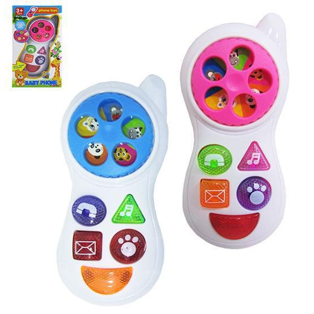 Celular Musical Baby Phone Colors Com Luz A Pilha Na Caixa