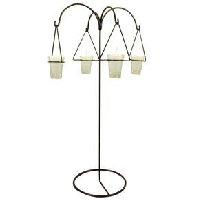Castiçal 4 velas brancas 65 cm Candelabro centro de mesa