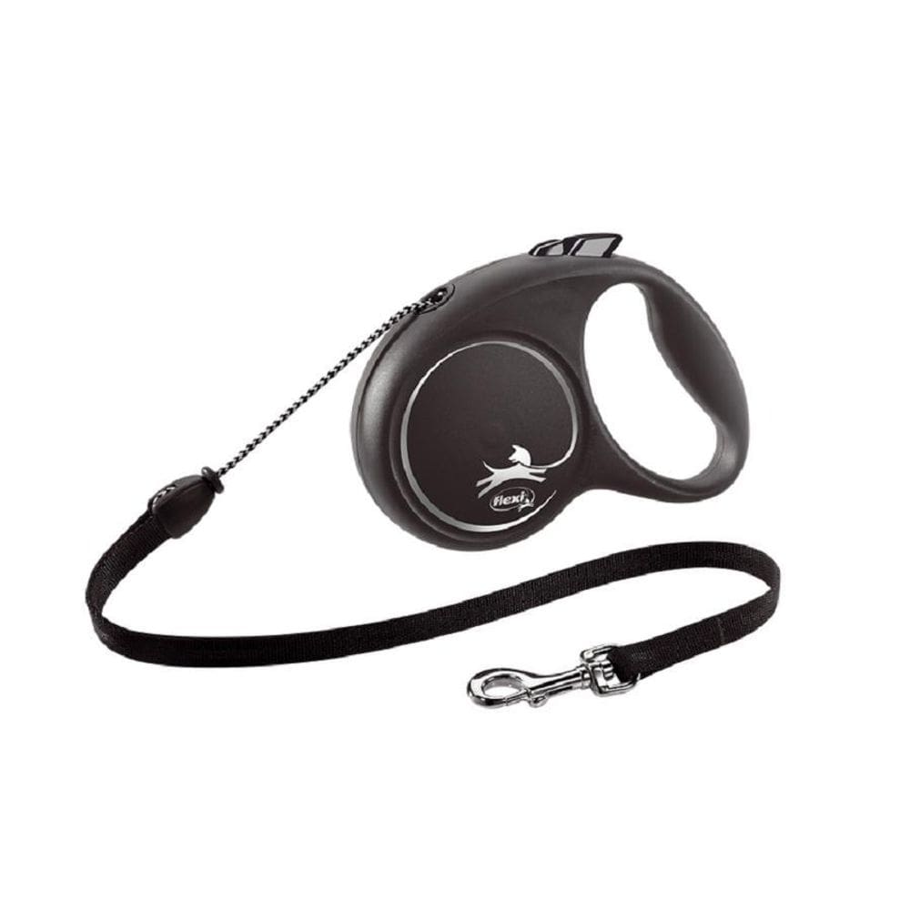 Guia Flexi Black Design Corda Pequena 5M - Preto Para Cães