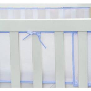 Tela Protetora Lateral De Berço Para Mini Berço Azul