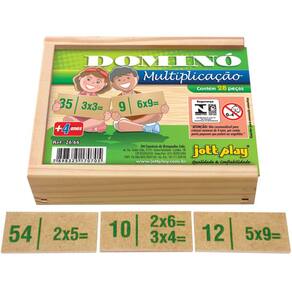 Dominó de Multiplicação - Jogo de Madeira 28 Peças