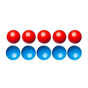 Jogo De Bolas Sinuca Bilhar Lisas Mata Mata 54Mm Vermelho/Azul