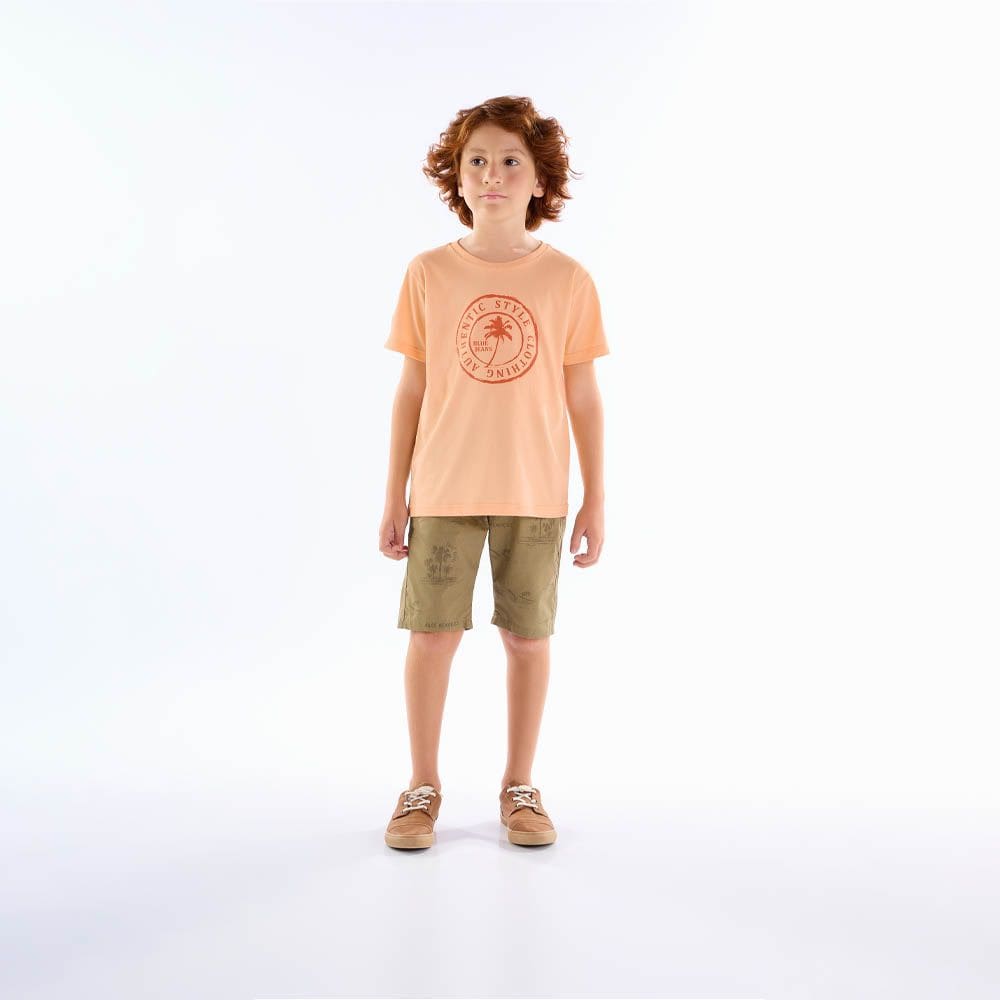 Camiseta Infantil Menino - Pessego - 50757-1292