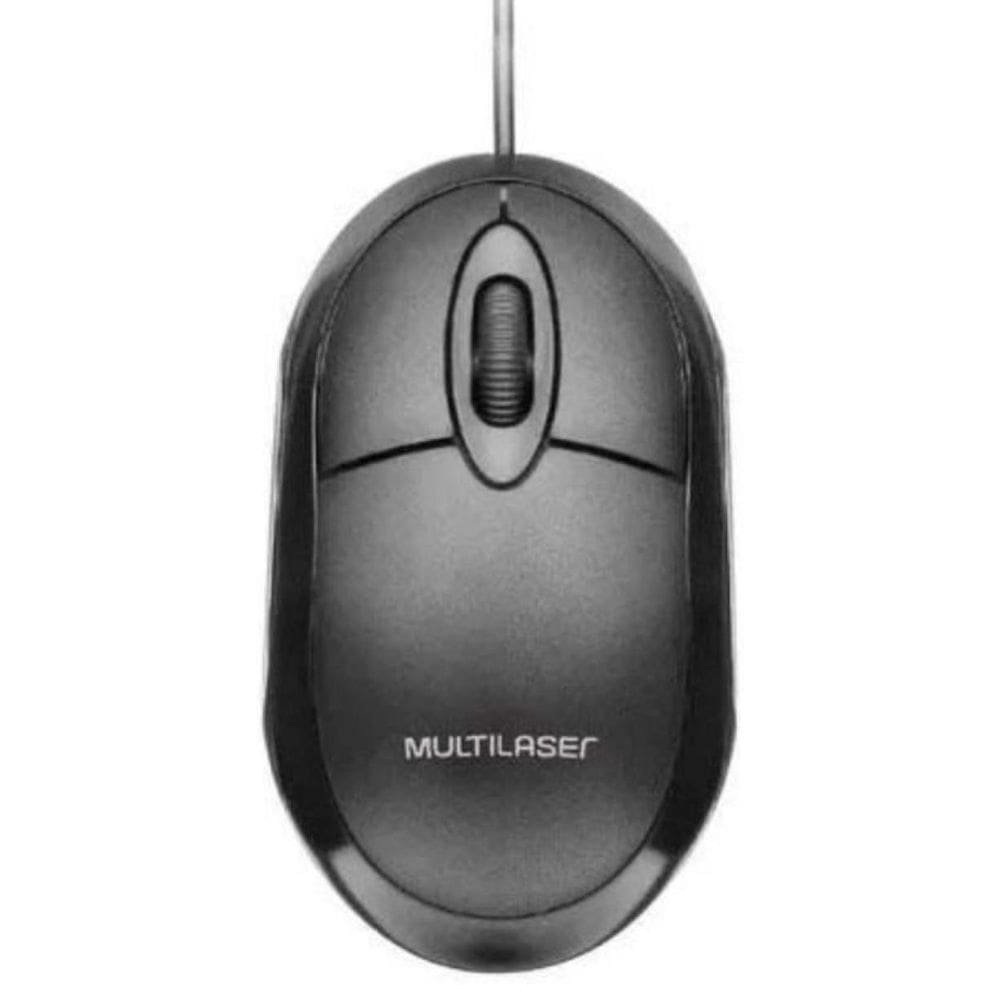 Mouse Multilaser Office Mo300 Preto Com Fio Para Escritório