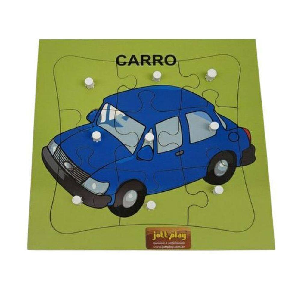 Quebra Cabeça Carro 9 Peças Com Pinos Jott Play