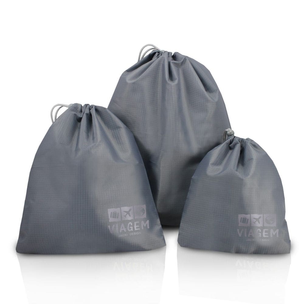Kit Organizador Jacki Design 3 Peças - Poliéster Preto