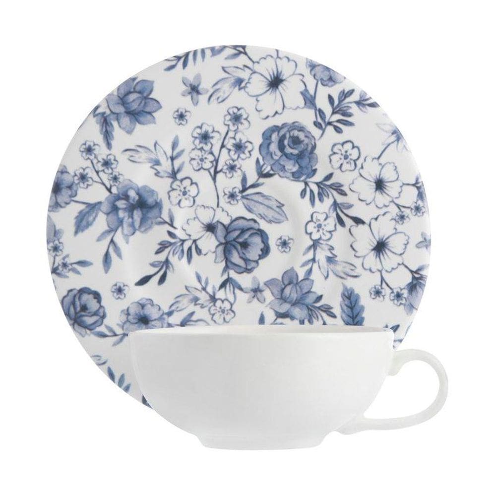 Xicara De Cha Blue Garden 90 Ml 21 5 Cm Tro Home Style