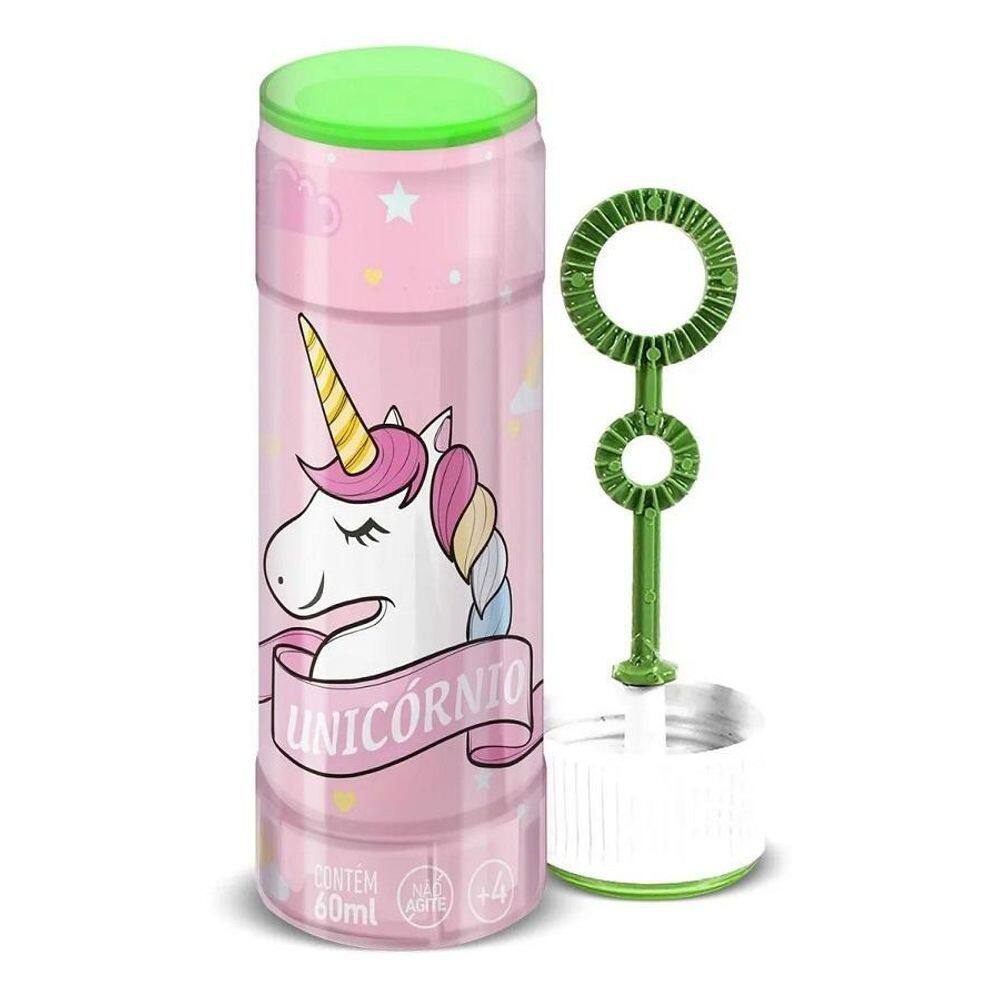 Bolha Sabão Unicórnio 60Ml-Kit Lembrancinha -15 Unidades