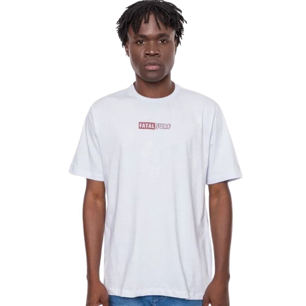 Camiseta Masculina Fatal Fashion Basic Tremble Branca 29876