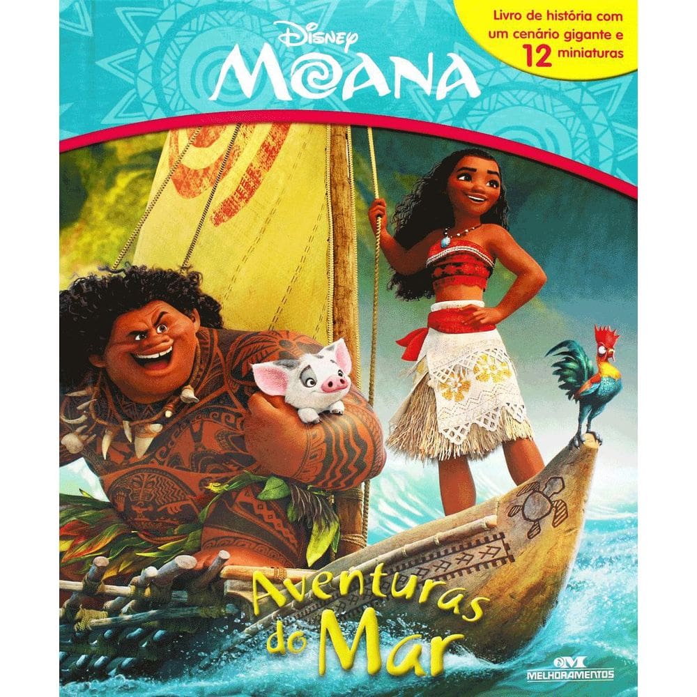 Livro Moana - Aventuras Do Mar - Com 12 Miniaturas Disney
