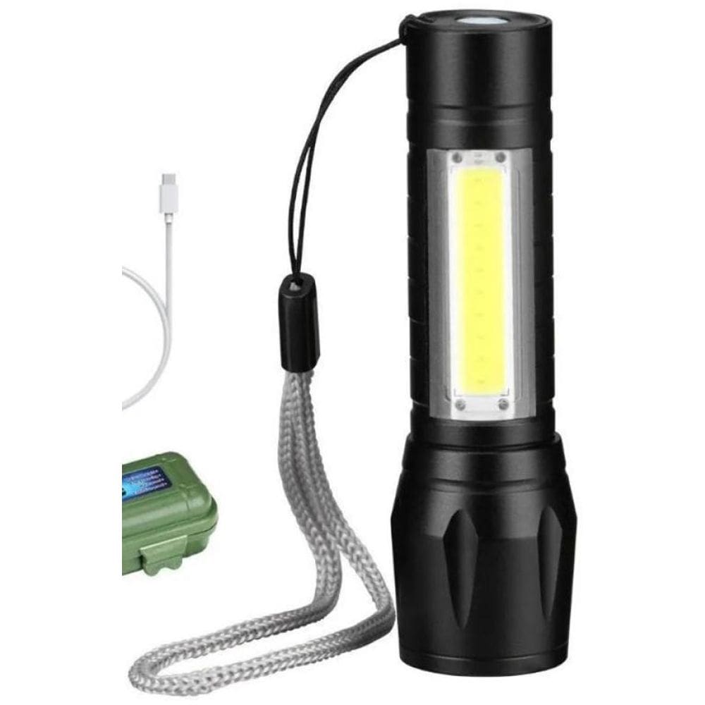 Lanterna Mini Led Recarregável Usb Zoom Forte