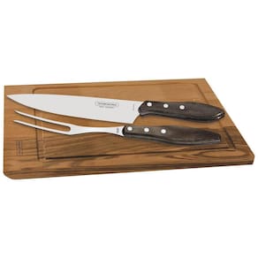 Kit Para Churrasco Polywood Castanho 3 Peças - Tramontina