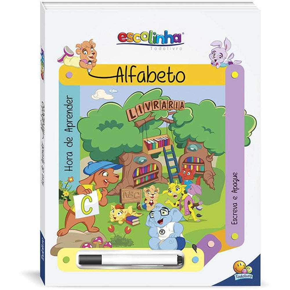Livro Infantil Alfabeto Escreva E Apague Com Quebra Cabeça
