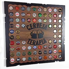 Quadro Porta Tampinhas Churrasco Área Festa - Cervejaterapia