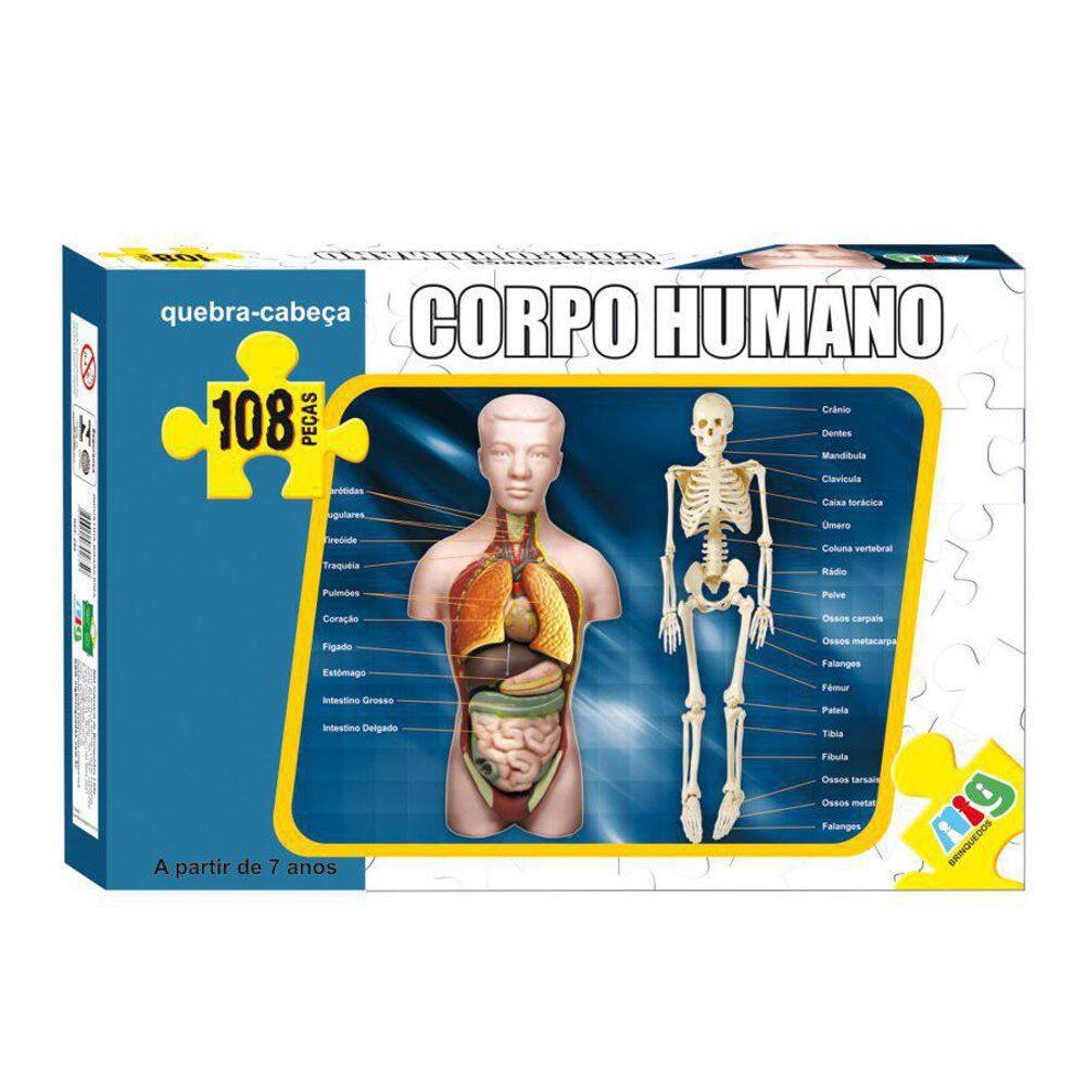 Quebra-Cabeça Corpo Humano 108 Peças Nig