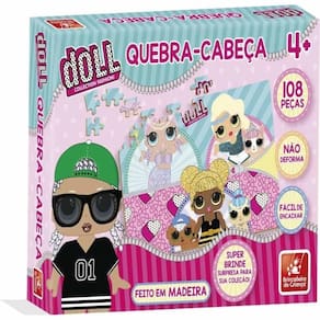Jogo Quebra Cabeca Em Madeira Doll 108 Pecas +4 Anos
