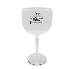 Taça Gin Branca Acrílico Para Dia Das Mães - Meu Exemplo