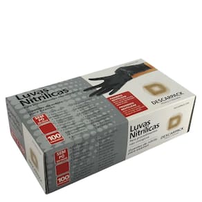 Luva Nitrílica Descarpack Preta 100 Unidades Tamanho P