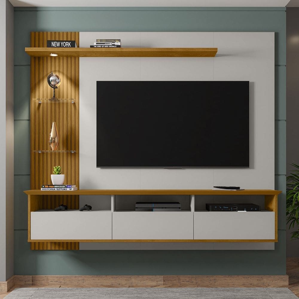 Painel para Tv até 60 Polegadas Trend Off-White/Naturalle