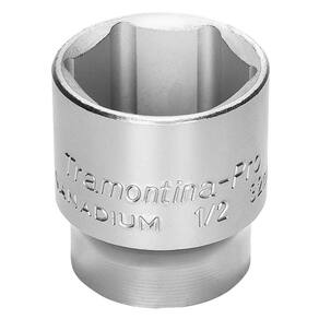 Soquete Sextavado Em Aço Cromo Vanadio 8 Mm - Encaixe 1-2" Tramontina Pro