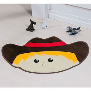 Tapete Infantil para Quarto Formato Cowboy Pelúcia Tabaco