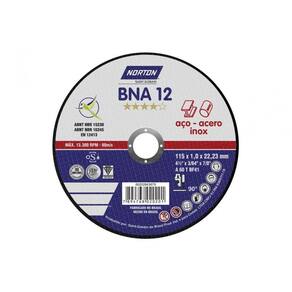 Disco Corte Aco Inox Bna 115X1,0X22,2Mm