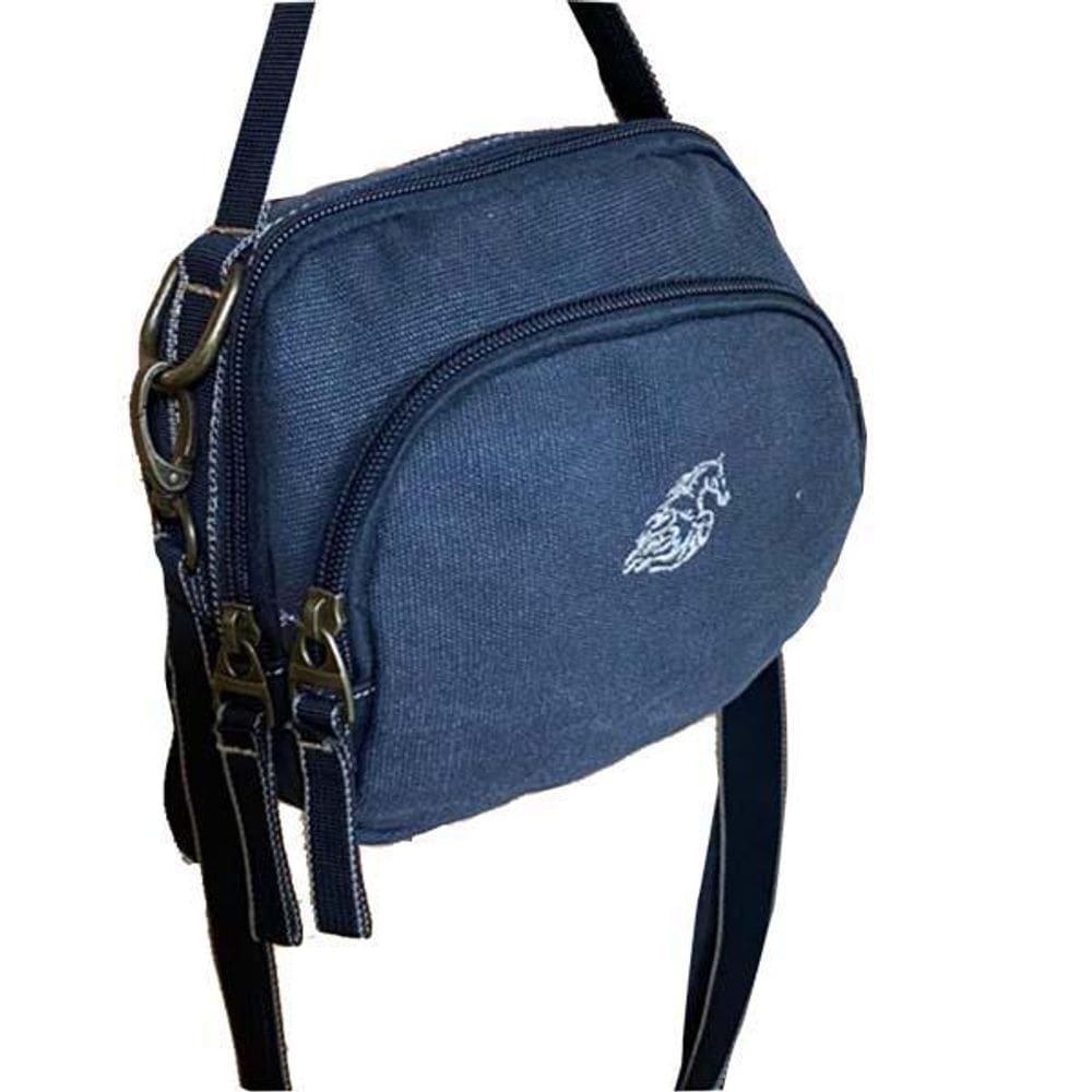 Bolsa Transversal Lona Grossa Masculina Preto Kvn8009