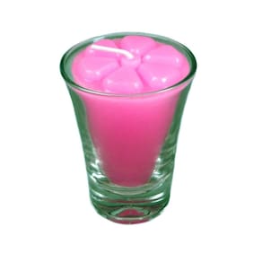 Kit 12 velas rosa 7 cm no copinho 12 h decoração festa