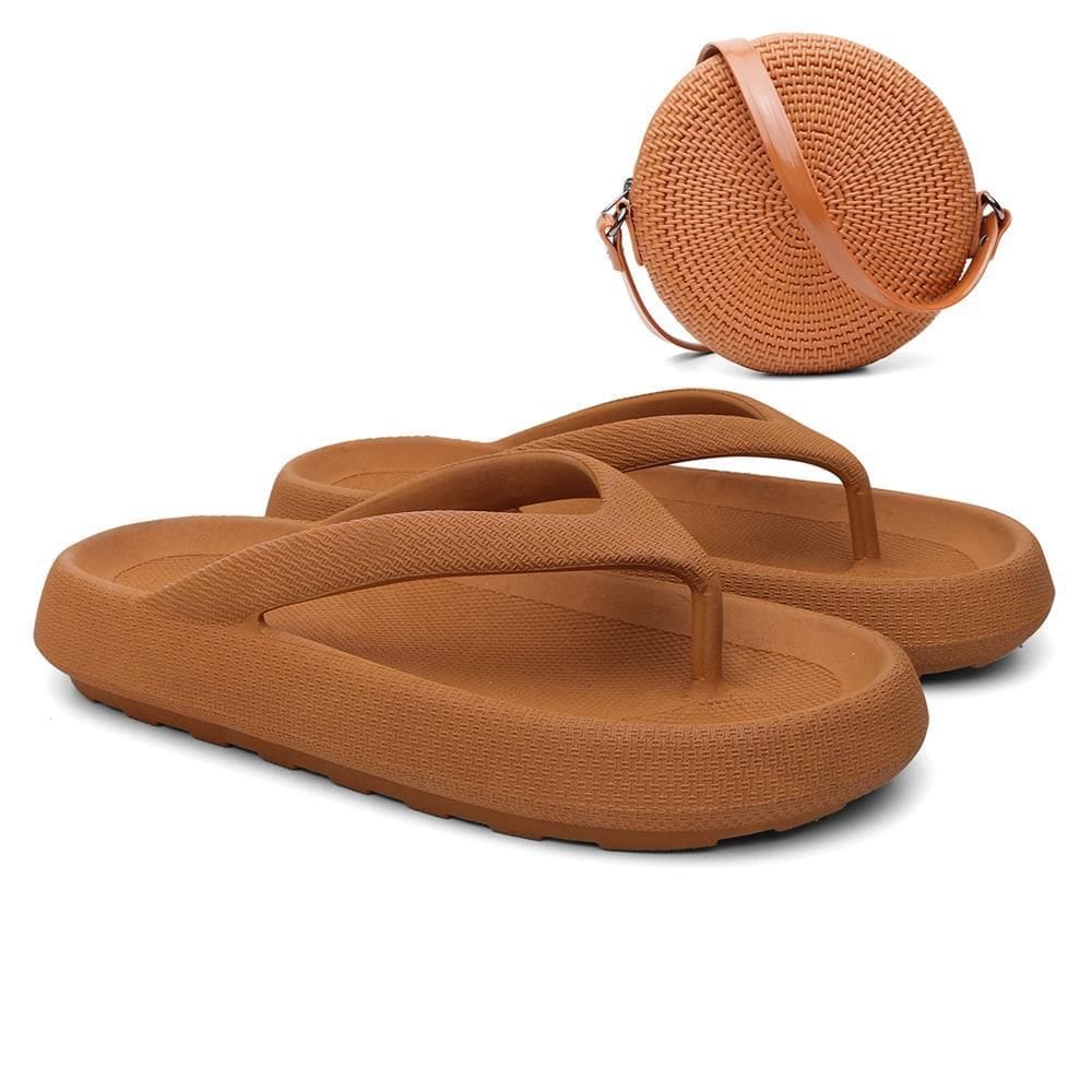 Chinelo Feminino de Dedo Casual + Bolsa Quebek Tiracolo Kit
