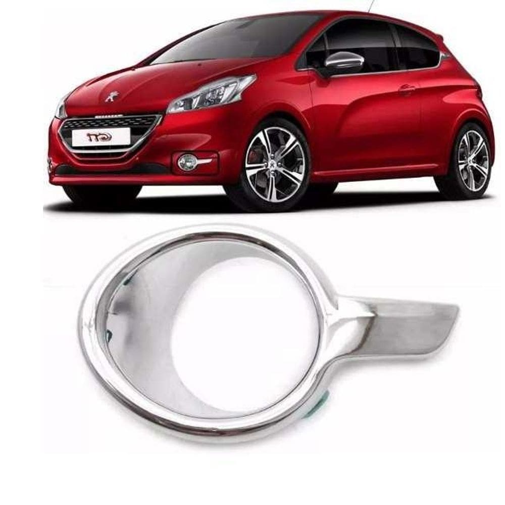 Grade Para-Choque Peugeot208 13 Á 15 Com Milha Cromado Le