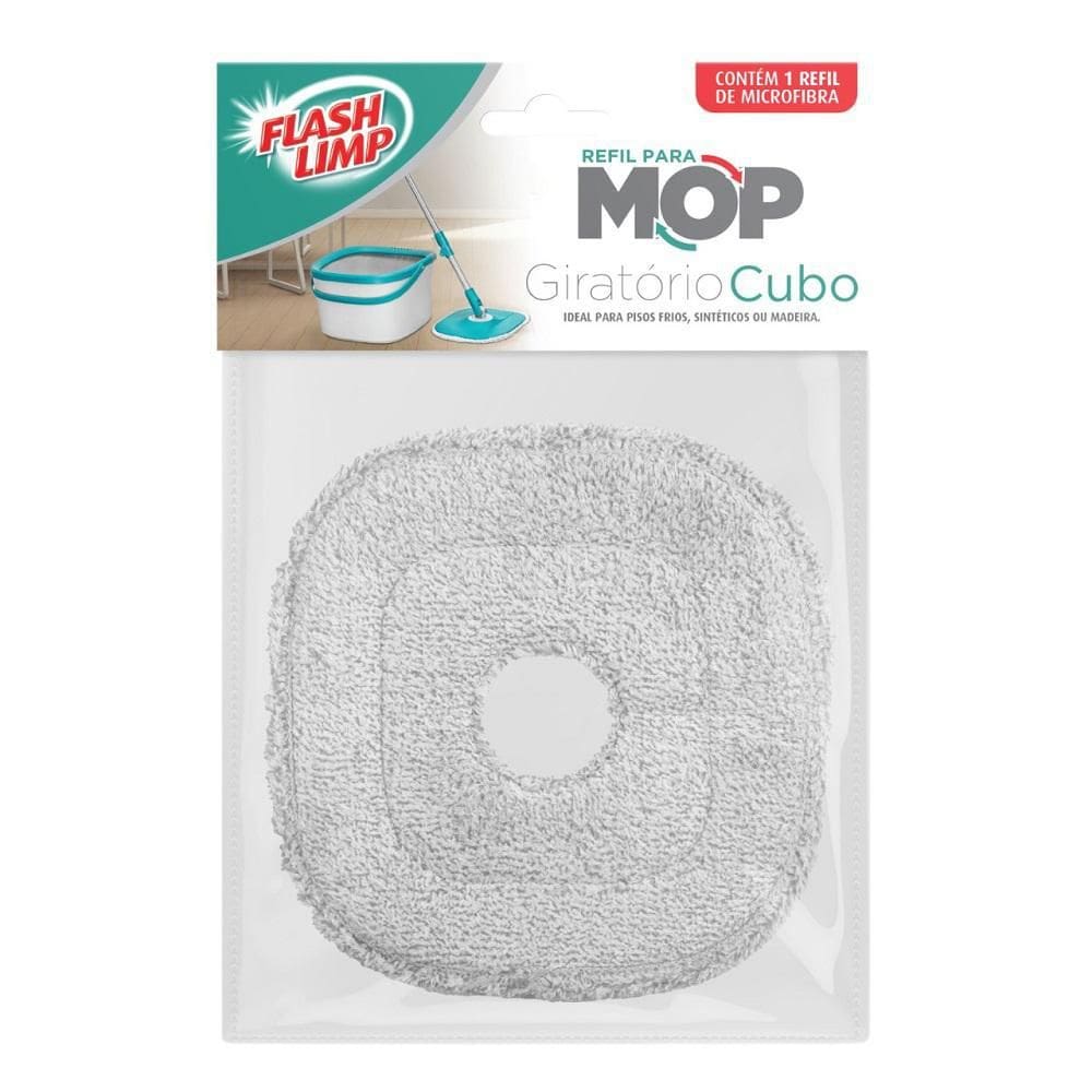 Refil Mop Giratório Cubo Microfibra Flash Limp Rmop0600