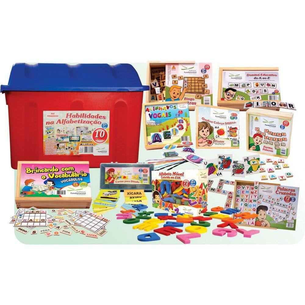 Kit Baú Habilidades Alfabetização 10 Jogos Fundamental