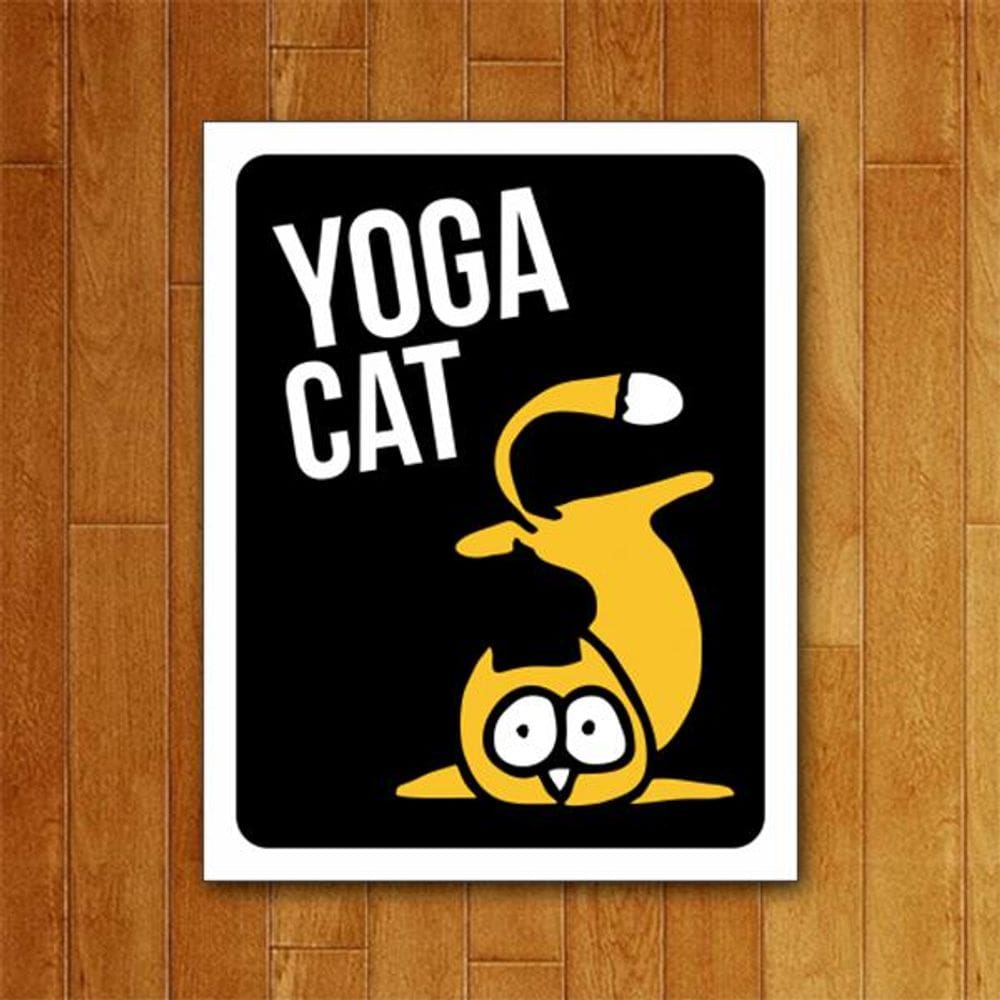 Placa Decorativa - Yoga Cat