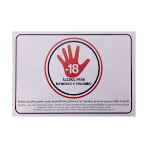 Placa Sinalização Álcool Proibido Menor 18 Anos - Ps103 F5E