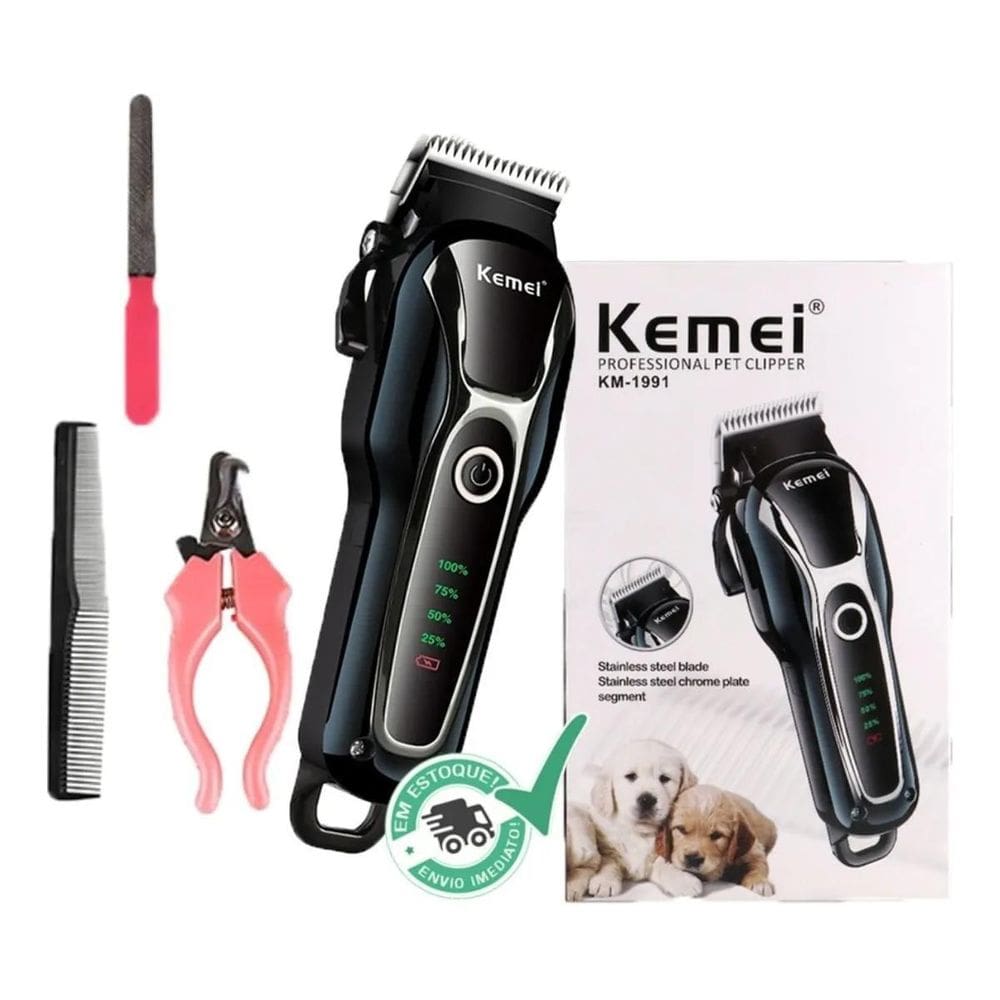 Kit Maquina Profissional De Tosa Aparadora Alicate Tesoura