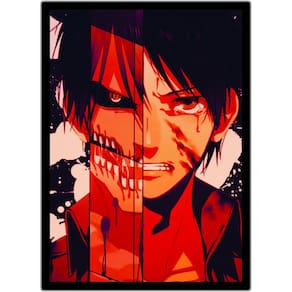 Quadro Anime Shingeki No Kyojin Desenho Com Moldura G01
