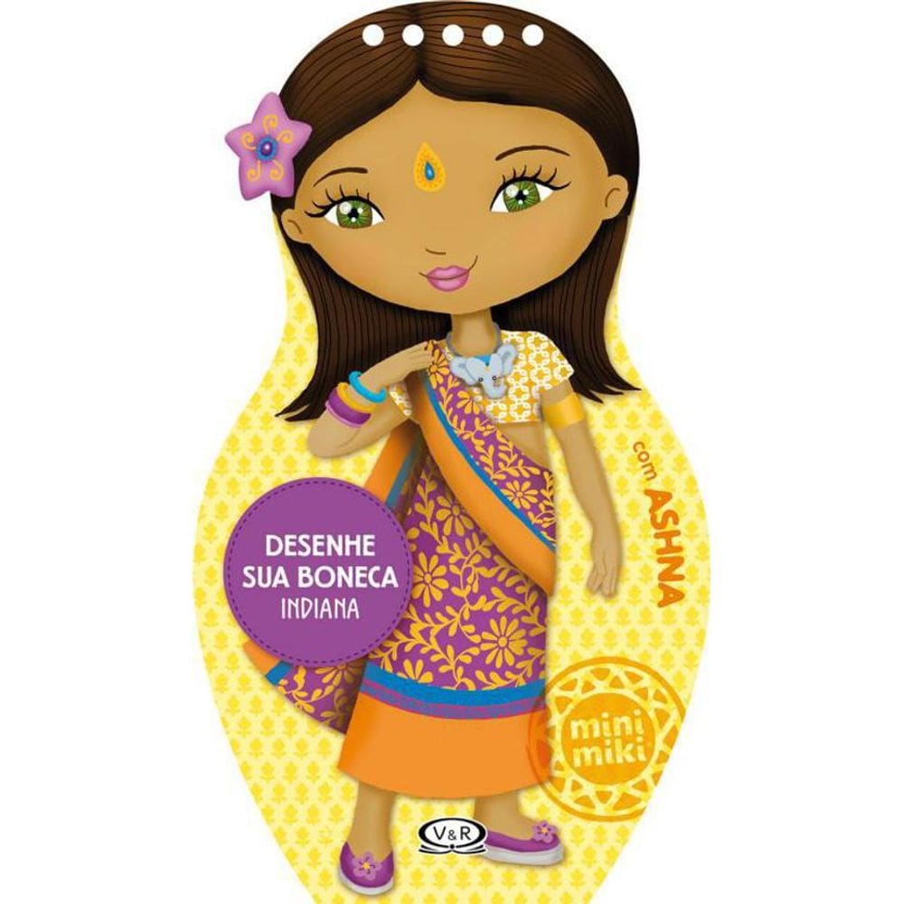 Livro Desenhe Sua Boneca Indiana